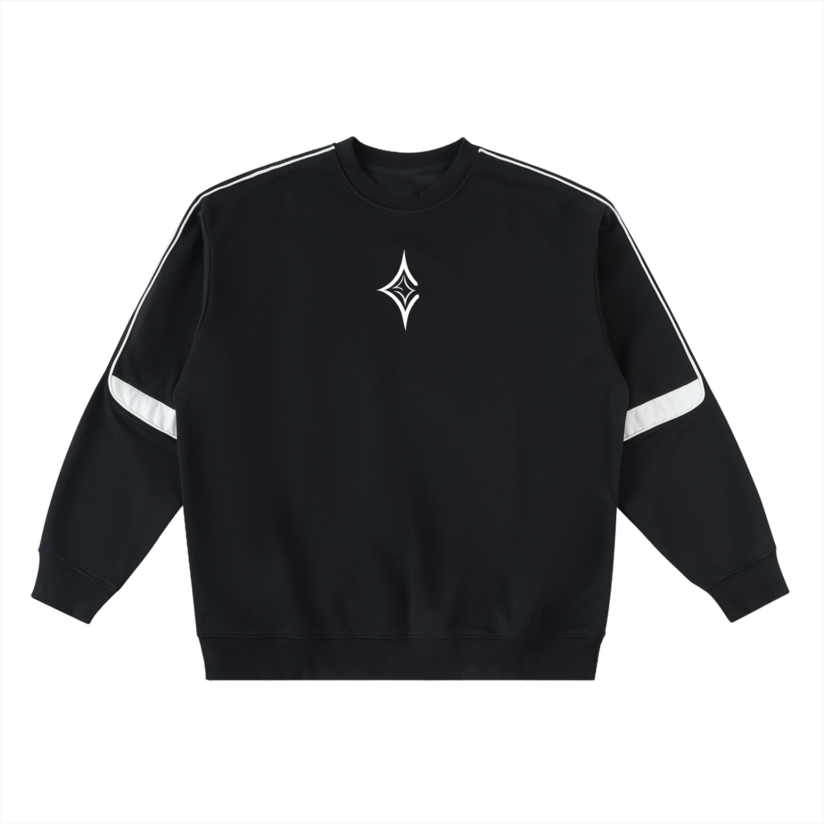 Cultura Logo Oversized Stripe Crewneck  Sweatshirt