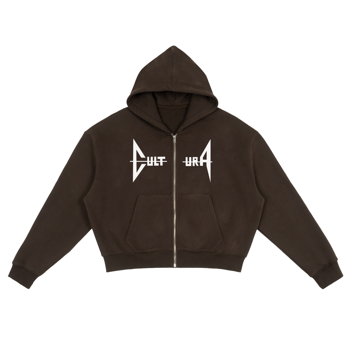 Cultura -Fleece Zip-Up Boxy Hoodie
