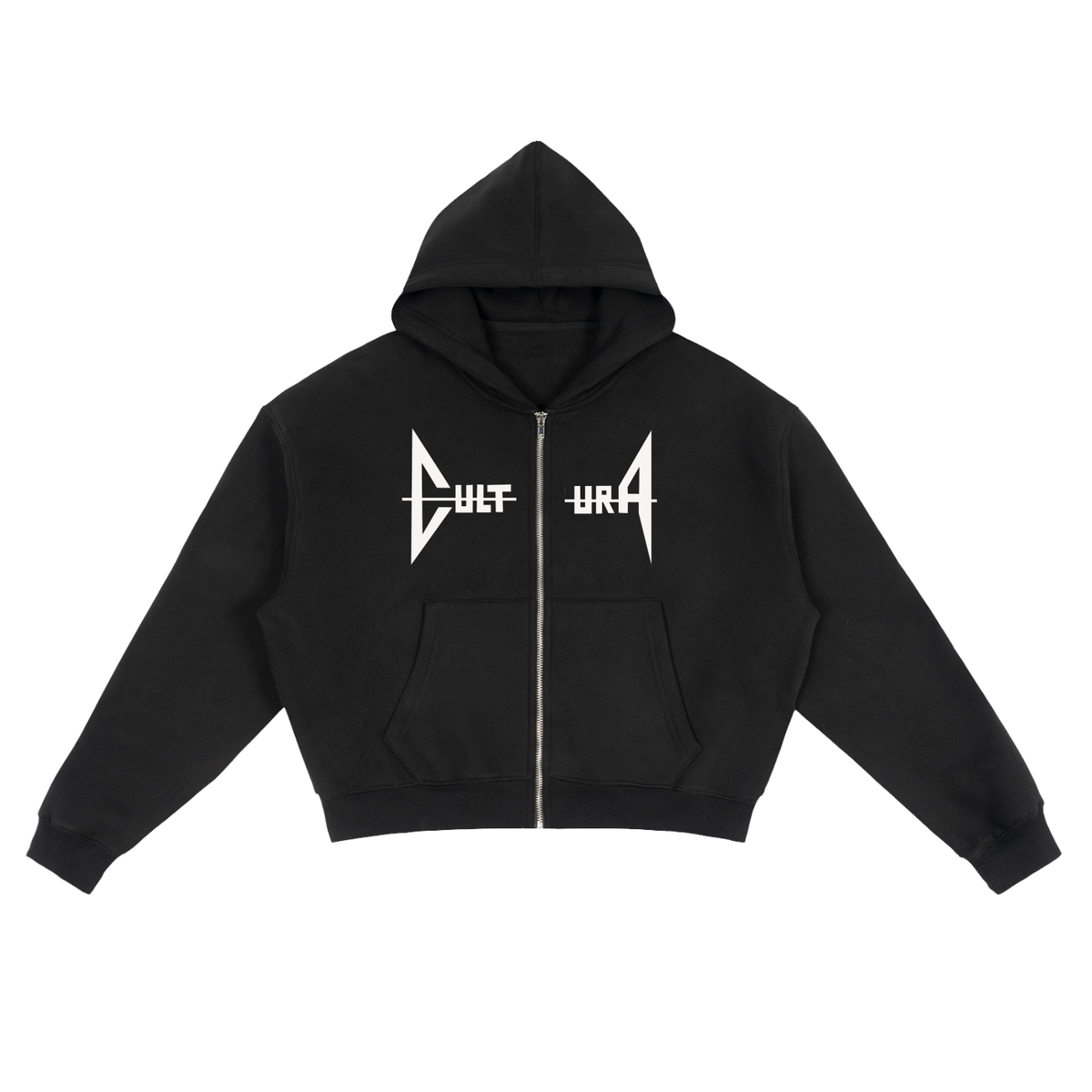 Cultura -Fleece Zip-Up Boxy Hoodie
